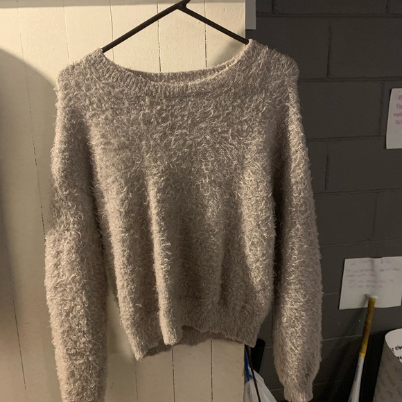 grey fuzzy sweater - Picture 1 of 1